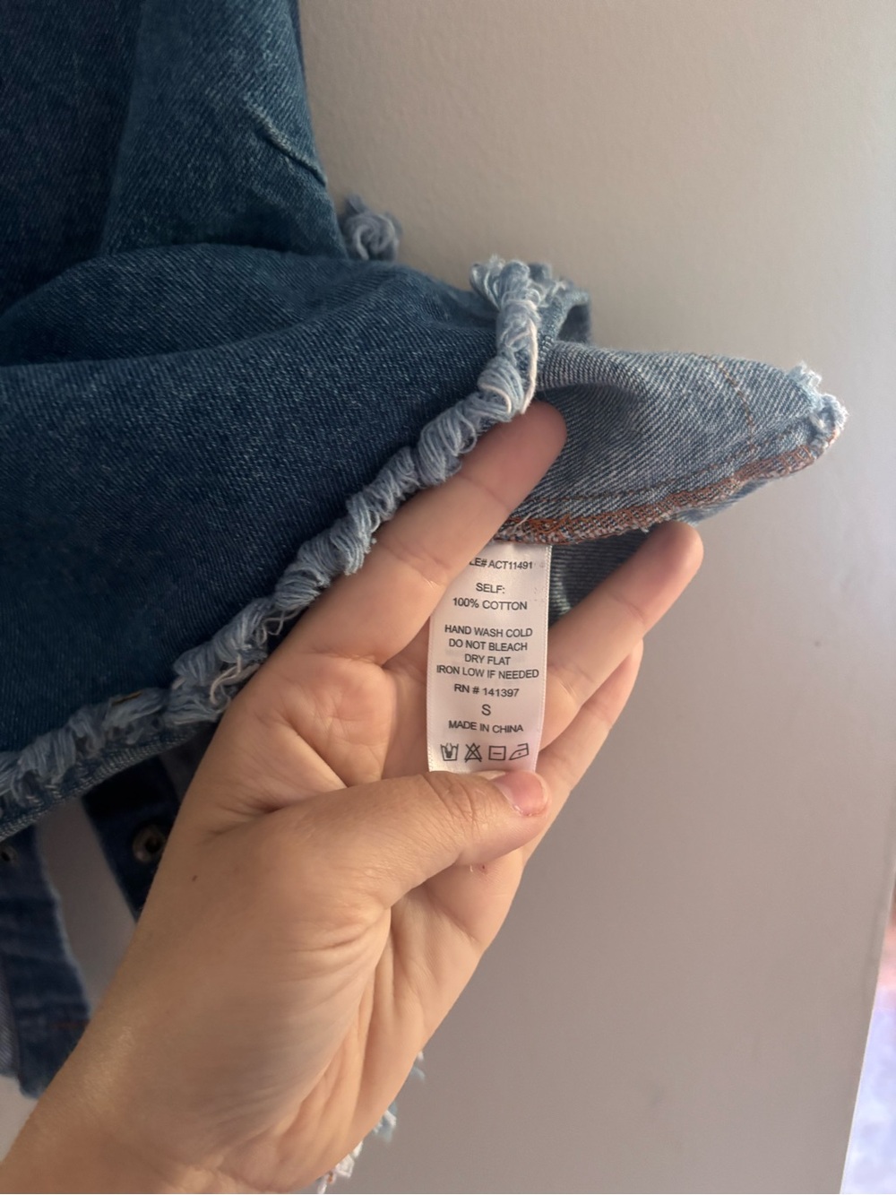 ASTR the label | denim button up back frayed edge tank - Picture 2 of 7